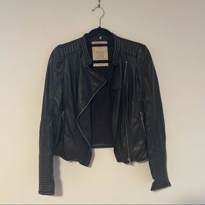 Zara Faux Leather Motto Jacket